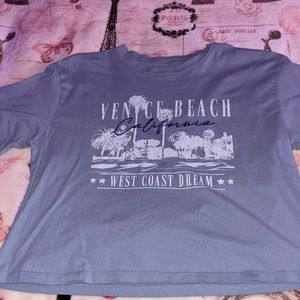Blue Venice beach cropped t-shirt
